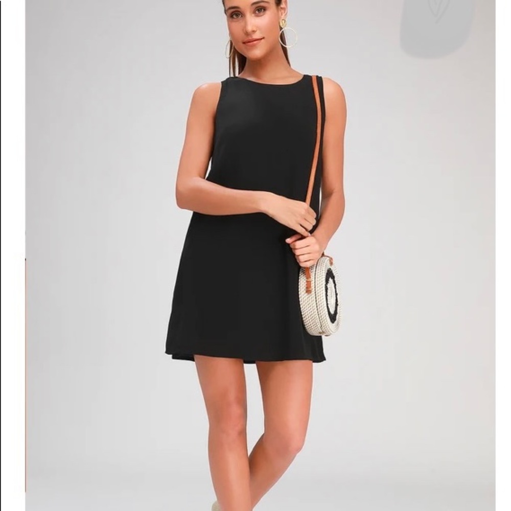 Lulus Sassy Sweetheart Black shift dress